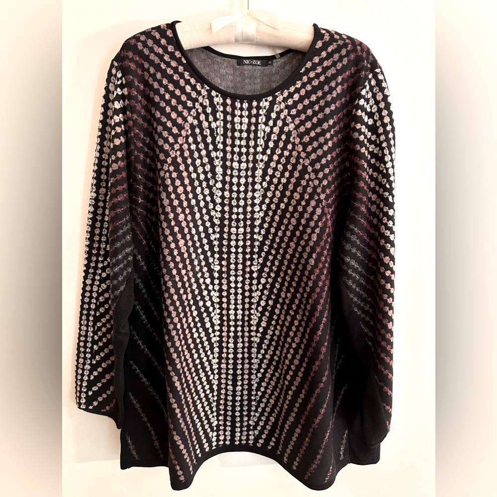 Elegant Nic + Zoe long sleeve sweater in beautiful design